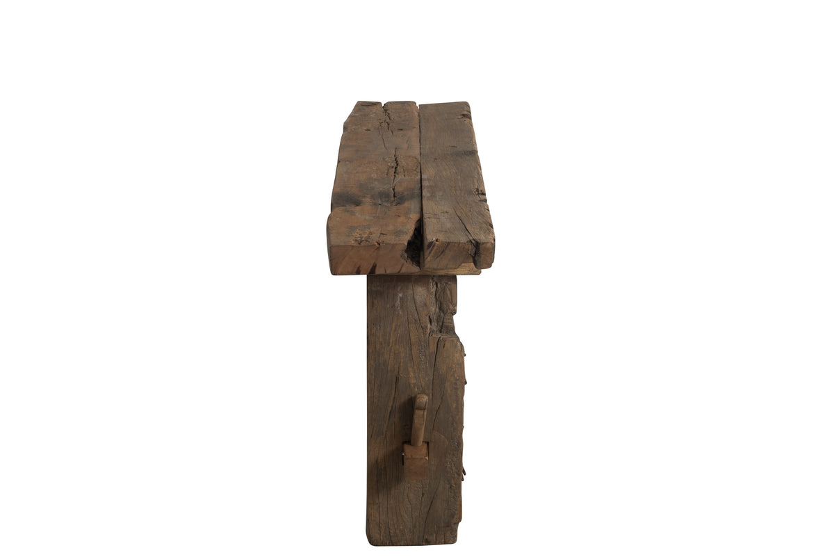 J-Line console Brut - hout - bruin