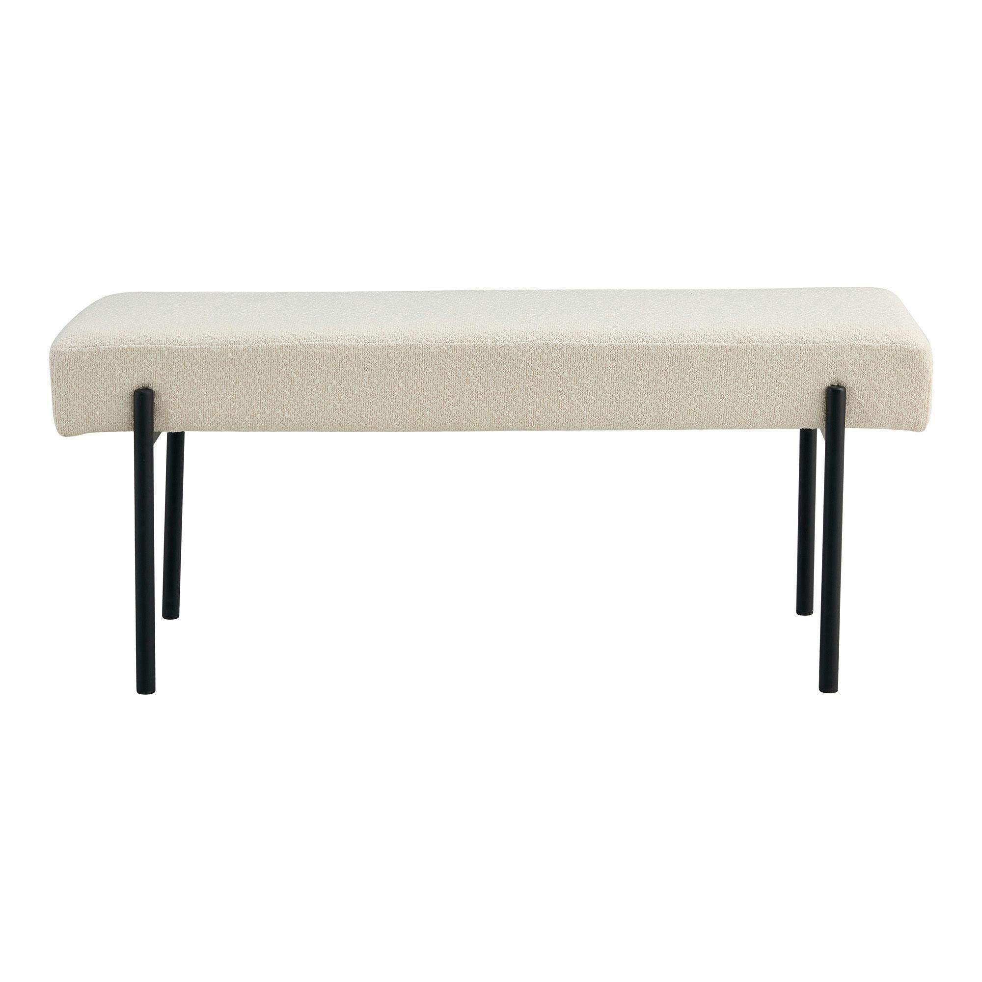 Banc d'entrée blanc en bouclette, style moderne BRUGES