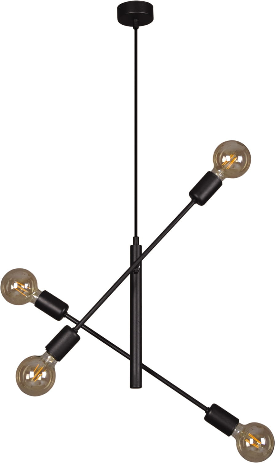 Lampa wisząca czarna CAMARA 4xE27x60W wym: 90x25x50 cm Kaja