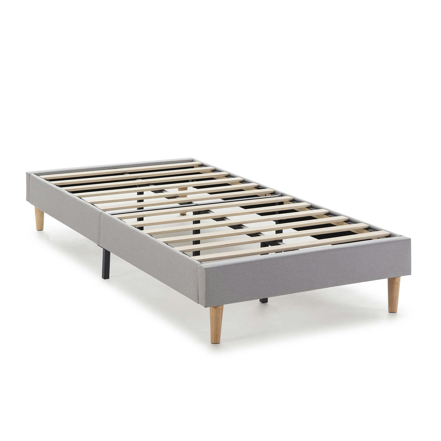 AURA - Base rembourrée 90x190 cm  Gris clair, Hauteur 30 cm