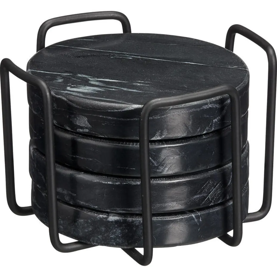 Kwantum Onderzetters | Onderzetters | Onderzetters Marmer  4 Stuks Zwart