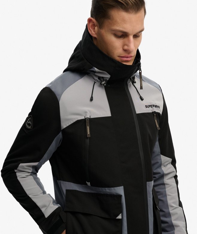 Hooded Colour Block Windbreaker Jacket
