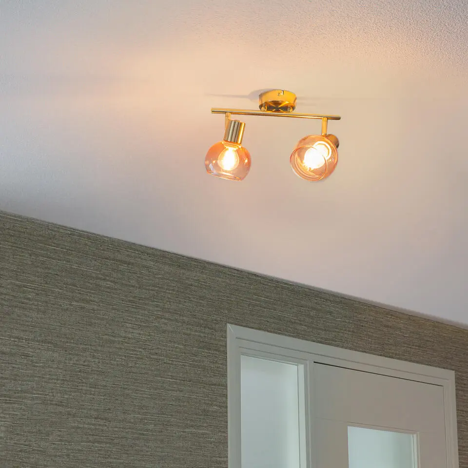 Qazqa verstelbare plafondspot vidro roze e14