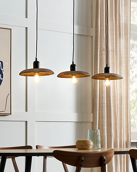 Lampe suspension MANJEERA Bois de manguier Marron foncé