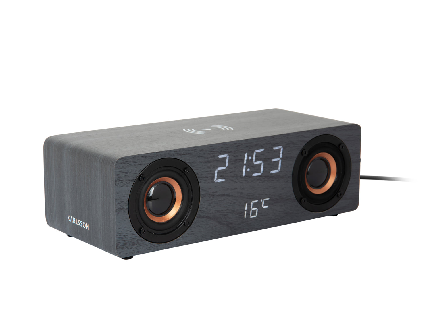 Karlsson - Alarm Clock Classic BT Speaker Radio w. Phone Charger