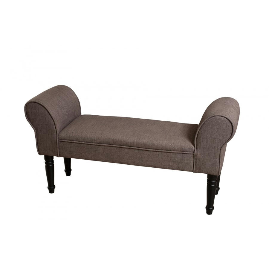 ARTHUR - Banc de lit tissu couleur havane