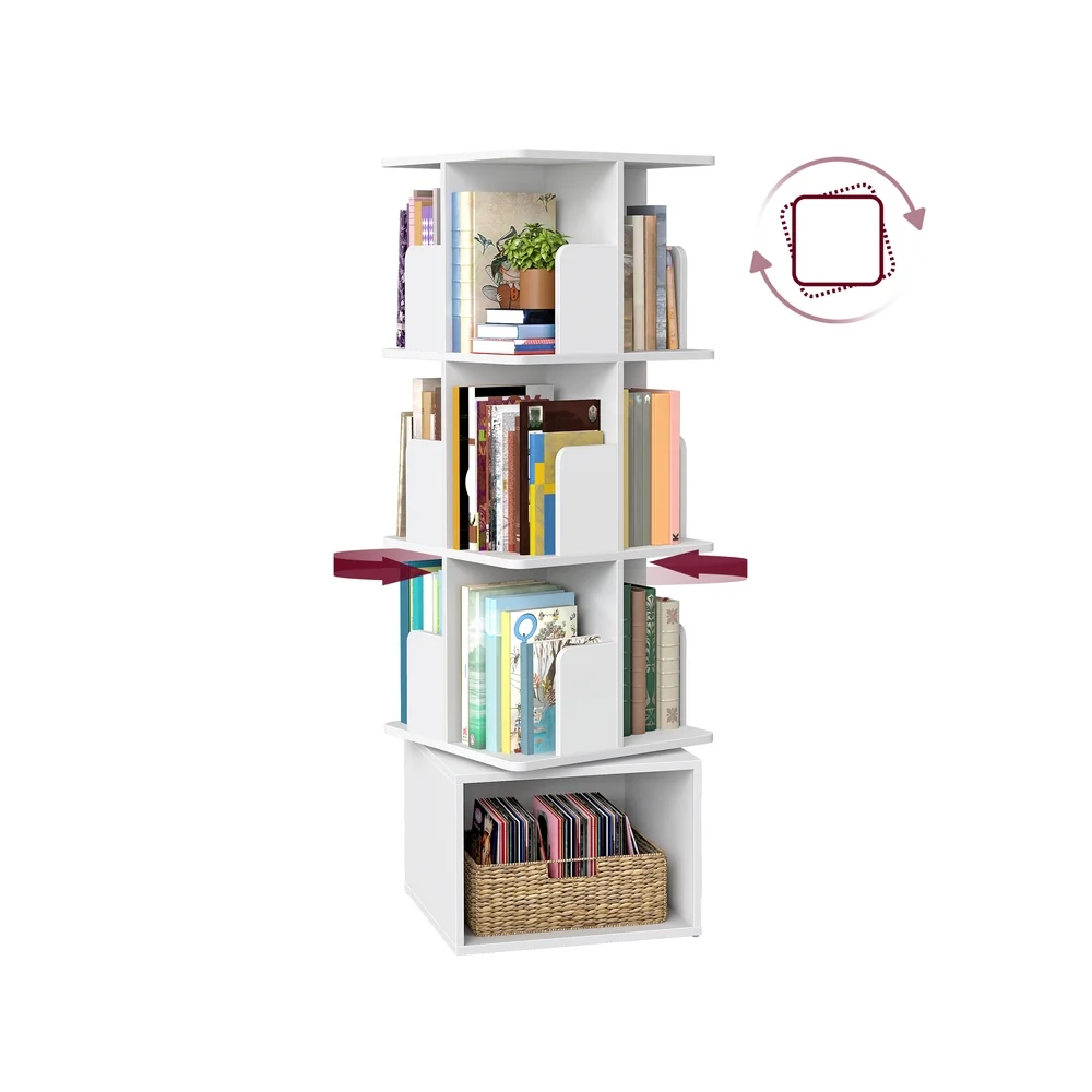 Custos Collection - Bibliothèque rotative avec étagères ouvertes pratiques
