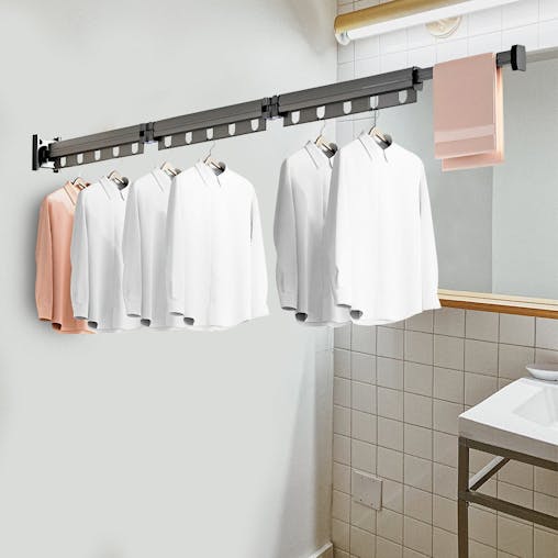 SOGA 127.5cm Suction-Mounted Retractable Clothing Drying Rack