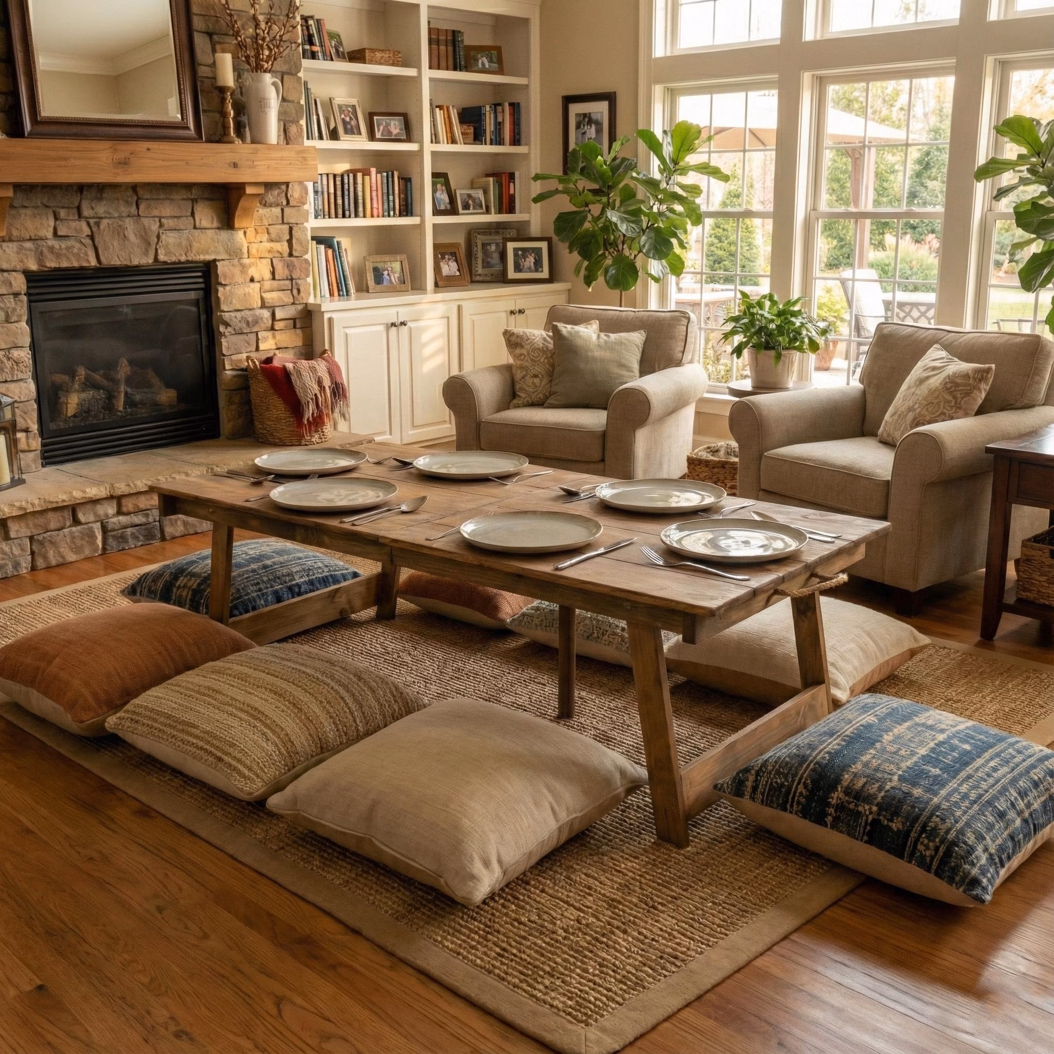 Scandinavian Foldable Low Seat Table 40