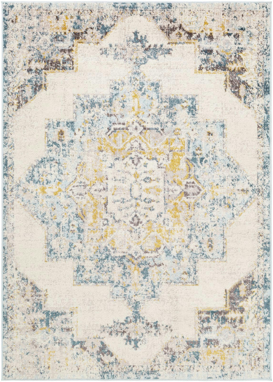 LYA - Tapis Vintage/Gris/Jaune 200x275