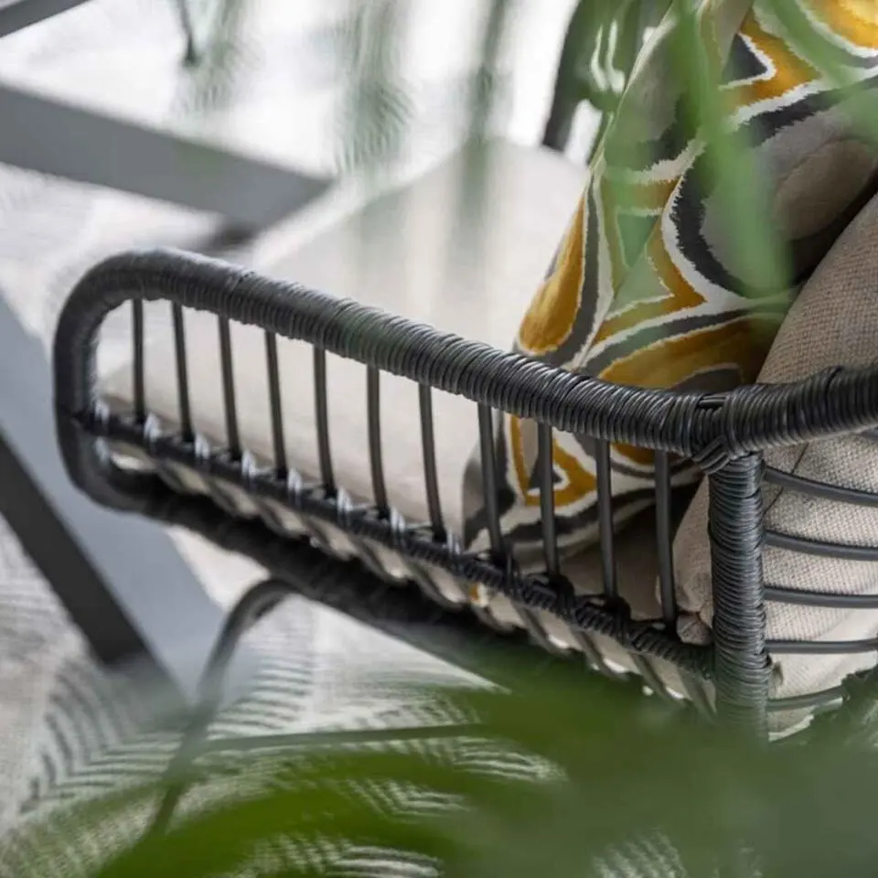 Garden Impressions Lucas tuinset zwart 7-delig - Tulli 220x115 cm