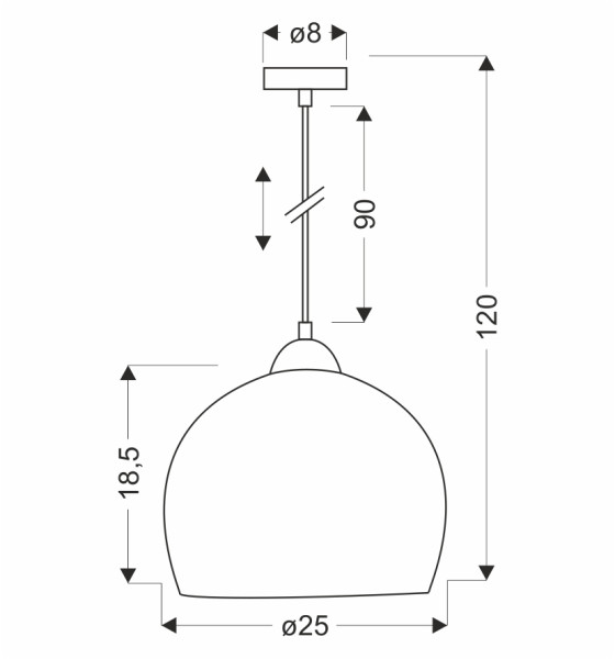 Lampa wisząca szara MONROE 1xE14x60W wym: 100x25x25 cm Candellux