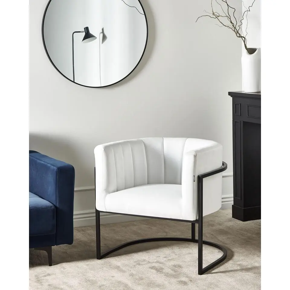 LARVIK II - Fauteuil - Wit - Fluweel