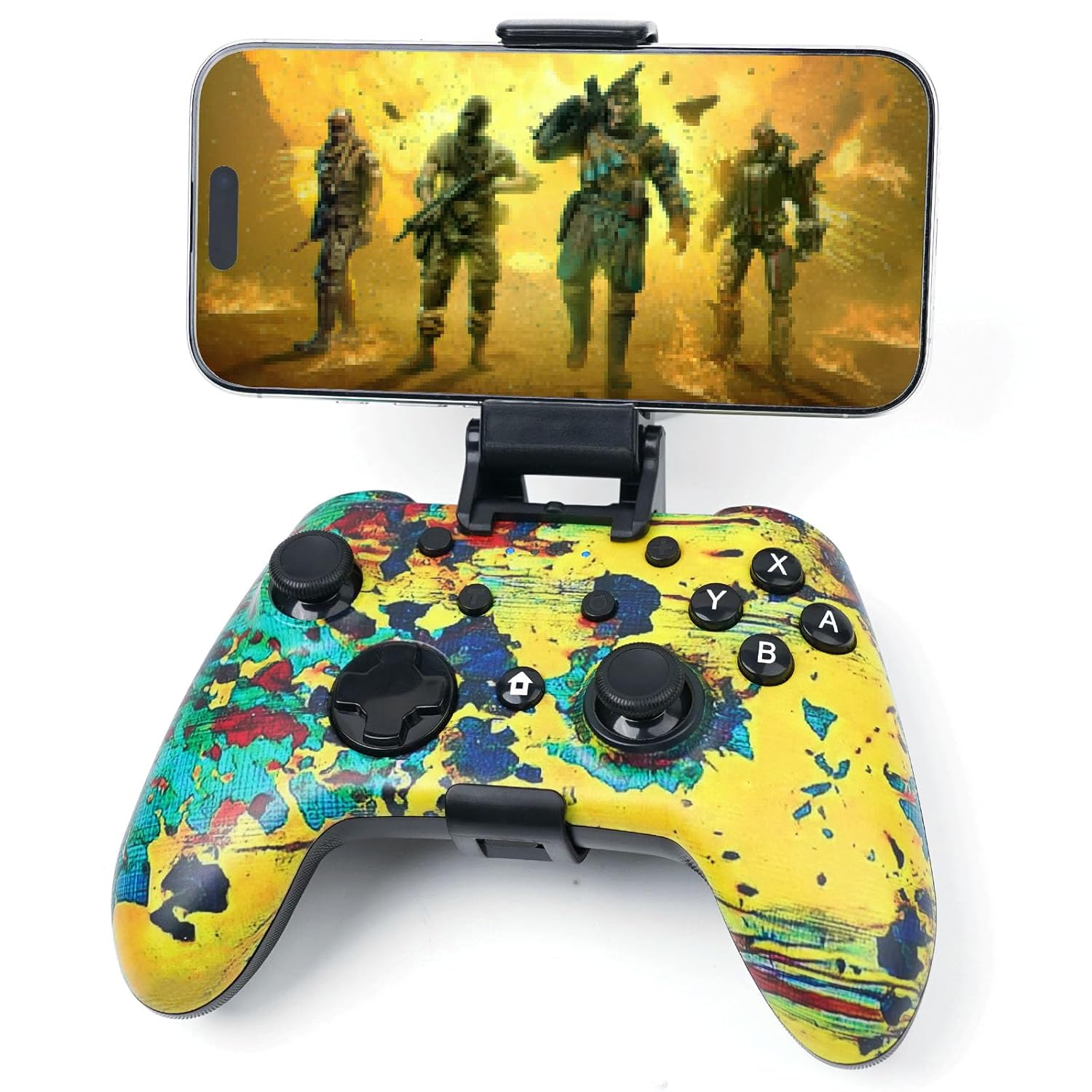 Wzuiсov RGB Wireless Game Controller for Switch/PC/iPhone/Android - Bluetooth & USB-C Wired with Phone Mount, USB C to A Adapter, Tablet, TV Box & Tesla Compatible