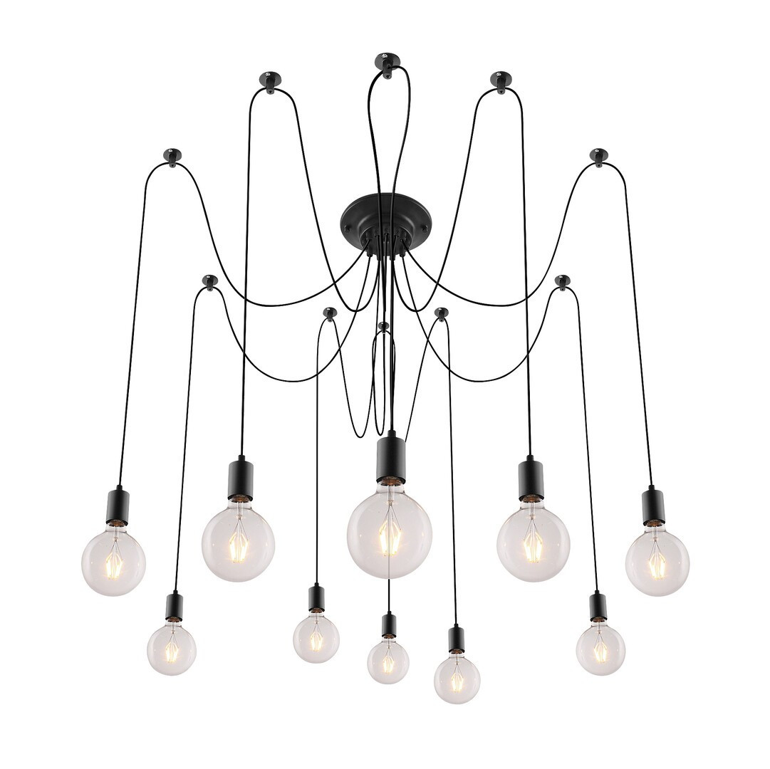 Lampa wisząca czarna Caspar 10xE27x40W wym:100x80x80 Rabalux