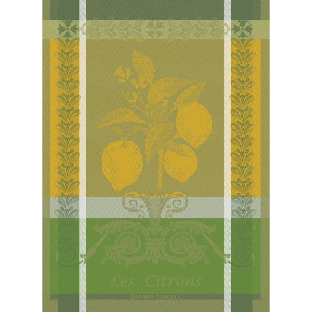 CITRON ZESTE - Torchon  pur coton vert 56x77
