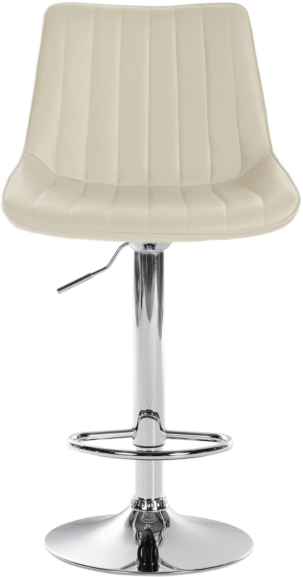 TONI - Tabouret de bar similicuir ajustable pivotant similicuir Crème