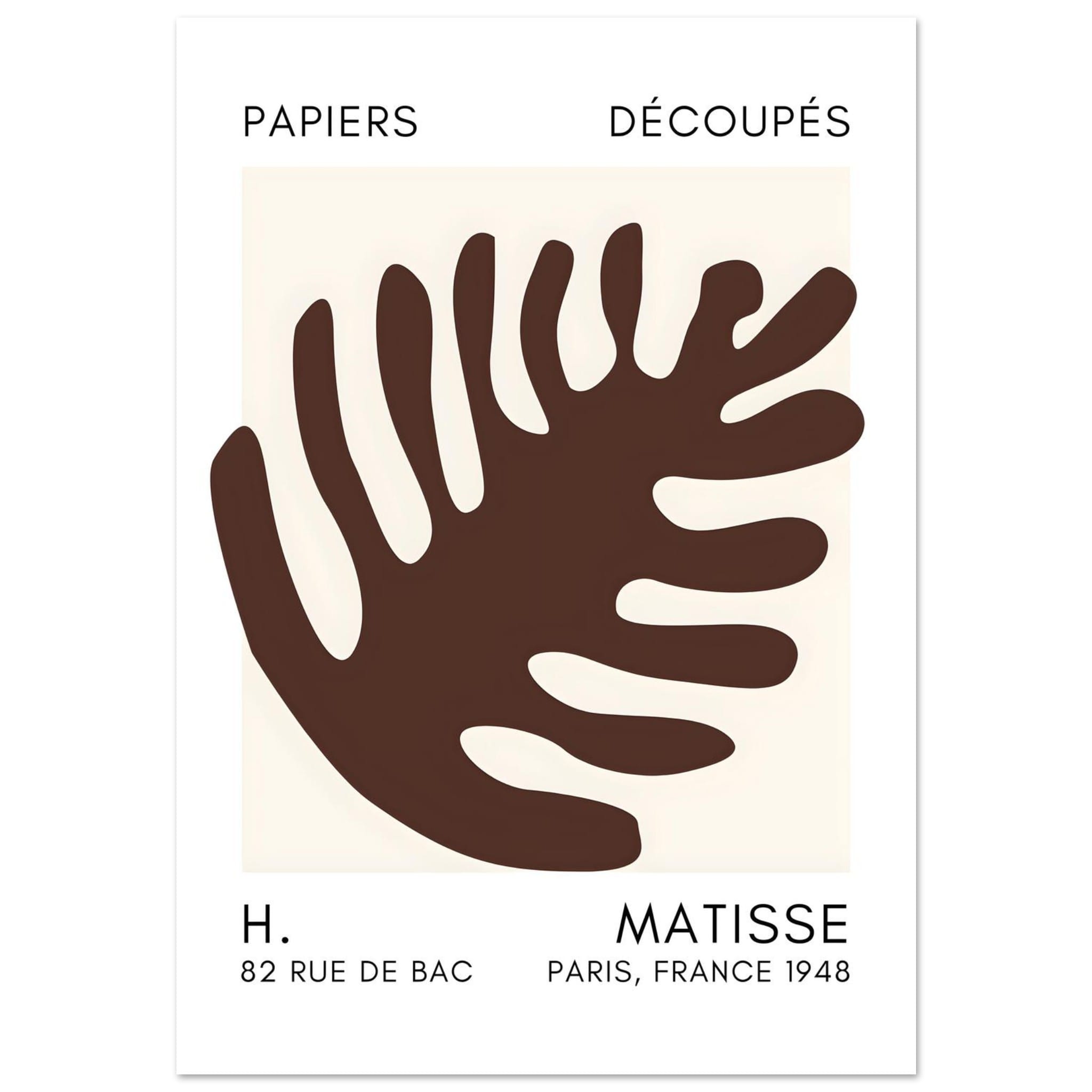 Artfulprints Poster Matisse – Coral bloom brown  - 70x100 cm - Bruin