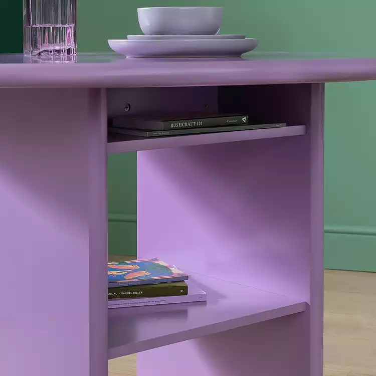 Habitat Geller Solid Wood 4 Seater Dining Table - Purple