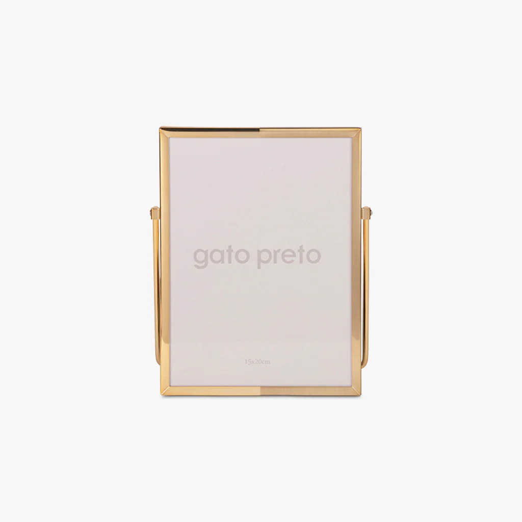 Moldura Tons Dourado com Pé 15x20 SHINY & BRUSHED
