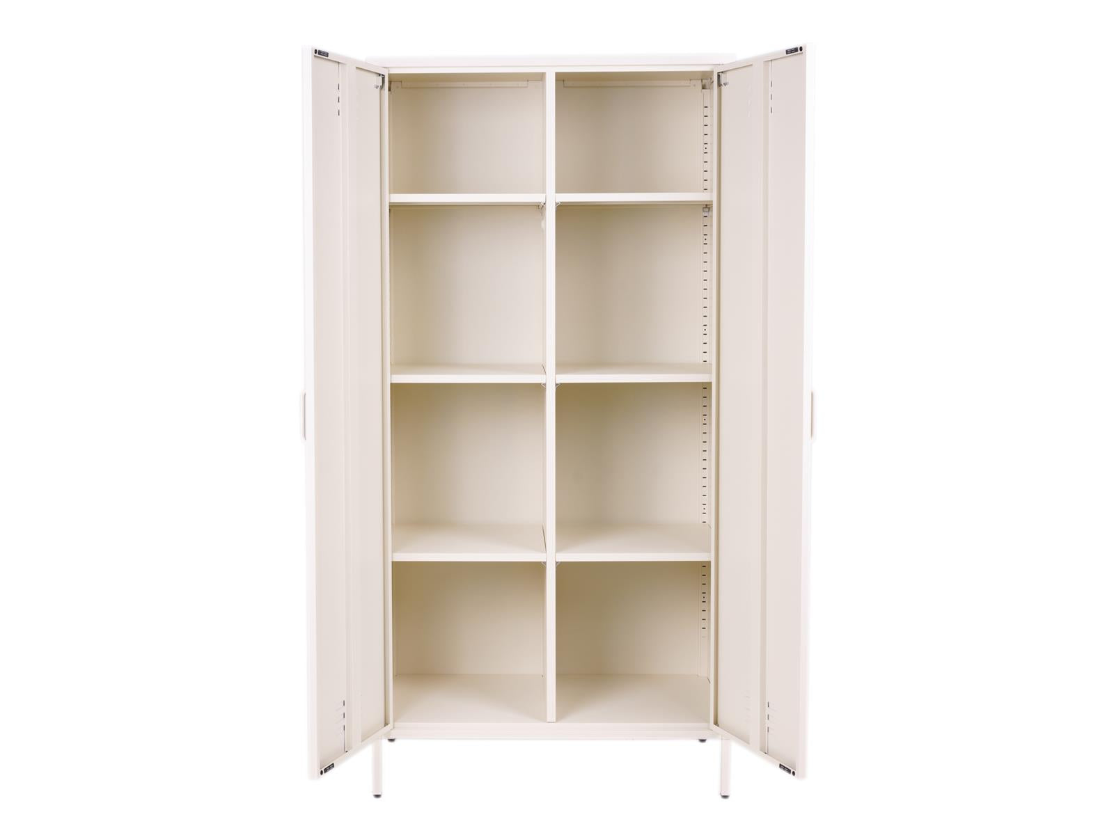 MaximaVida metalen kleding lockerkast Finn 90 x 50 x 185 cm ivoor - 8 schappen