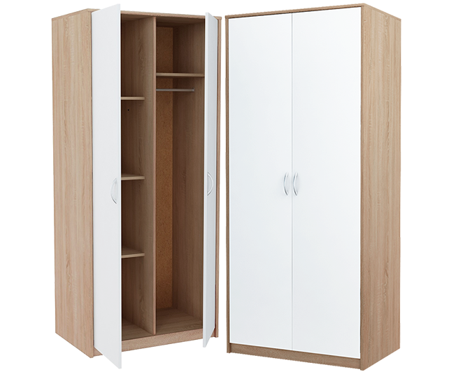 Szafa Dwudrzwiowa Sz05 Dąb Sonoma-Biały 193x85x55 cm Bestseller