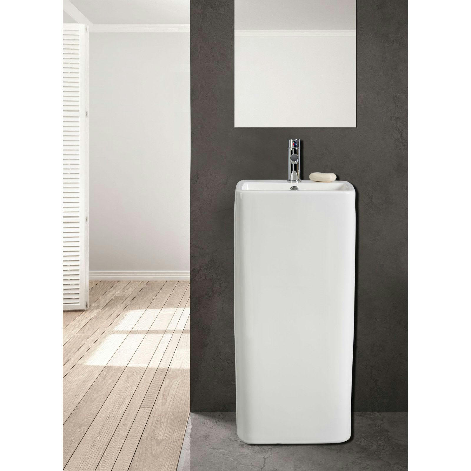 ELITE - Lavabo colonne en céramique blanche 40 x 85 x 40 cm