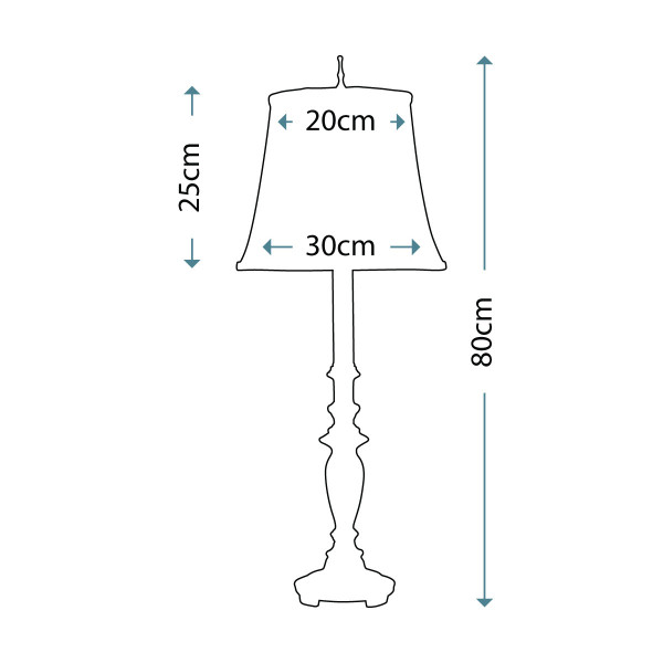Lampa stołowa z abażurem antyczny nikiel Maine 1xE27x60W wys:79cm Stiffel
