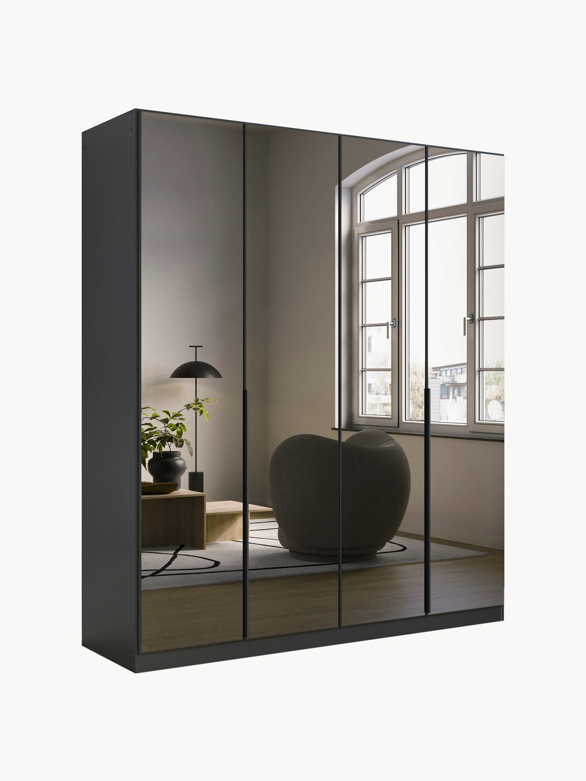 Drehtürenschrank Skyla mit getönten Spiegeltüren