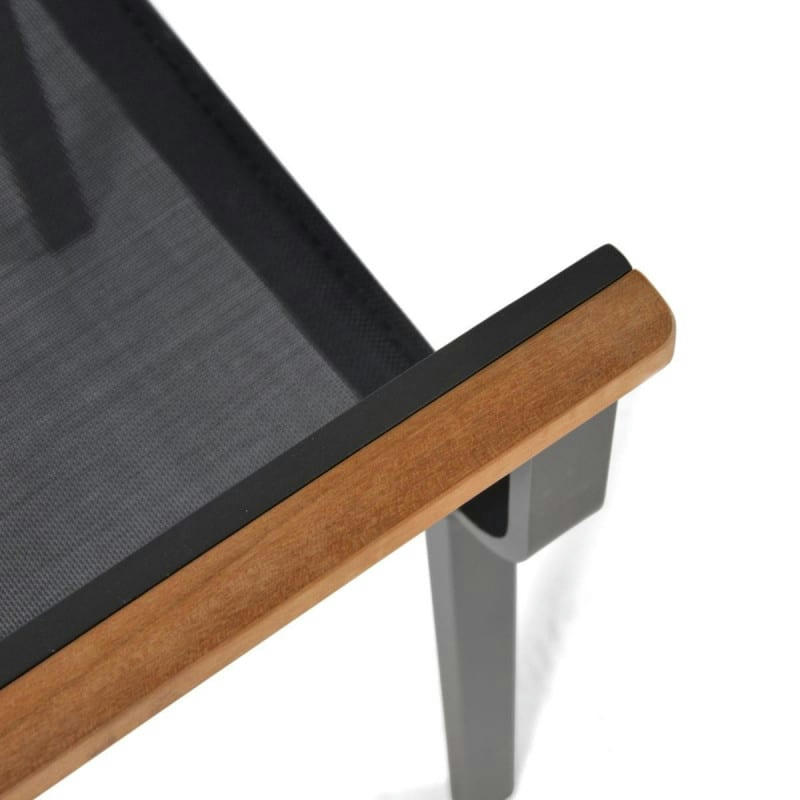 TICAO - Fauteuil de jardin aluminium textilène et teck gris