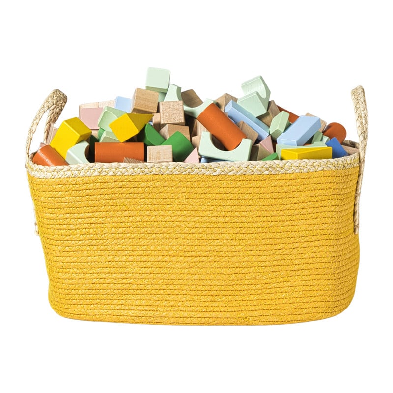 Mand colors rechthoekig - geel/bruin - 16x30x20 cm