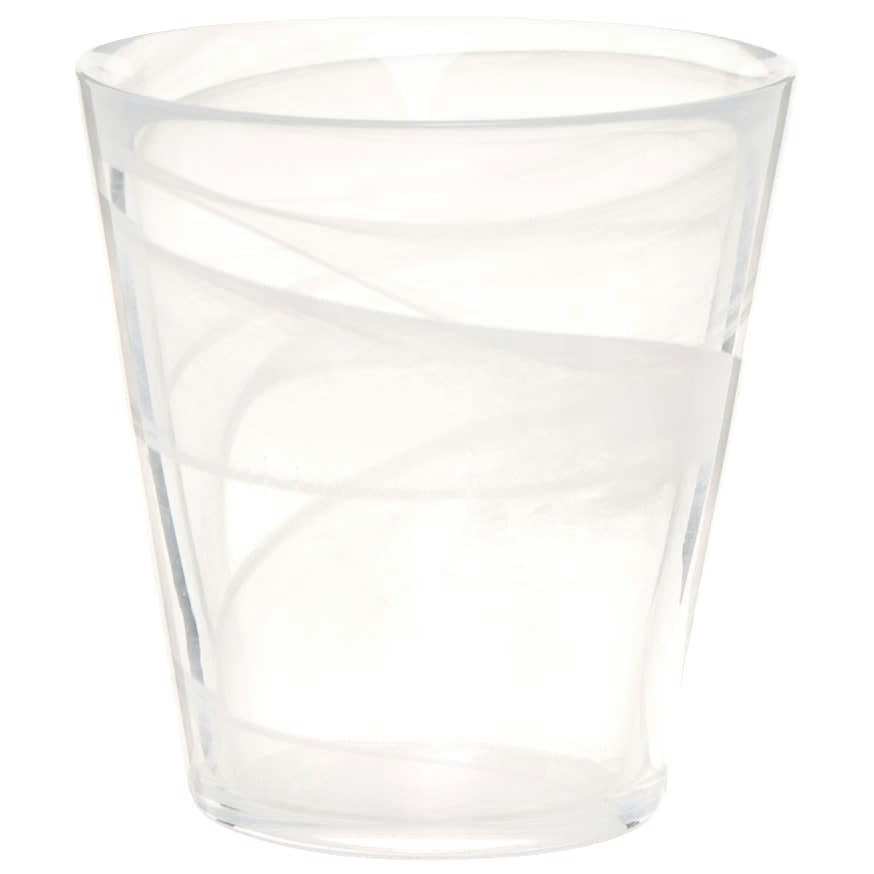 - Gobelet en verre fumé blanc et transparent