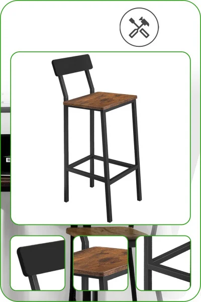 Hoker ciemny brąz taboret do kuchni 30x40x90 I Begryf