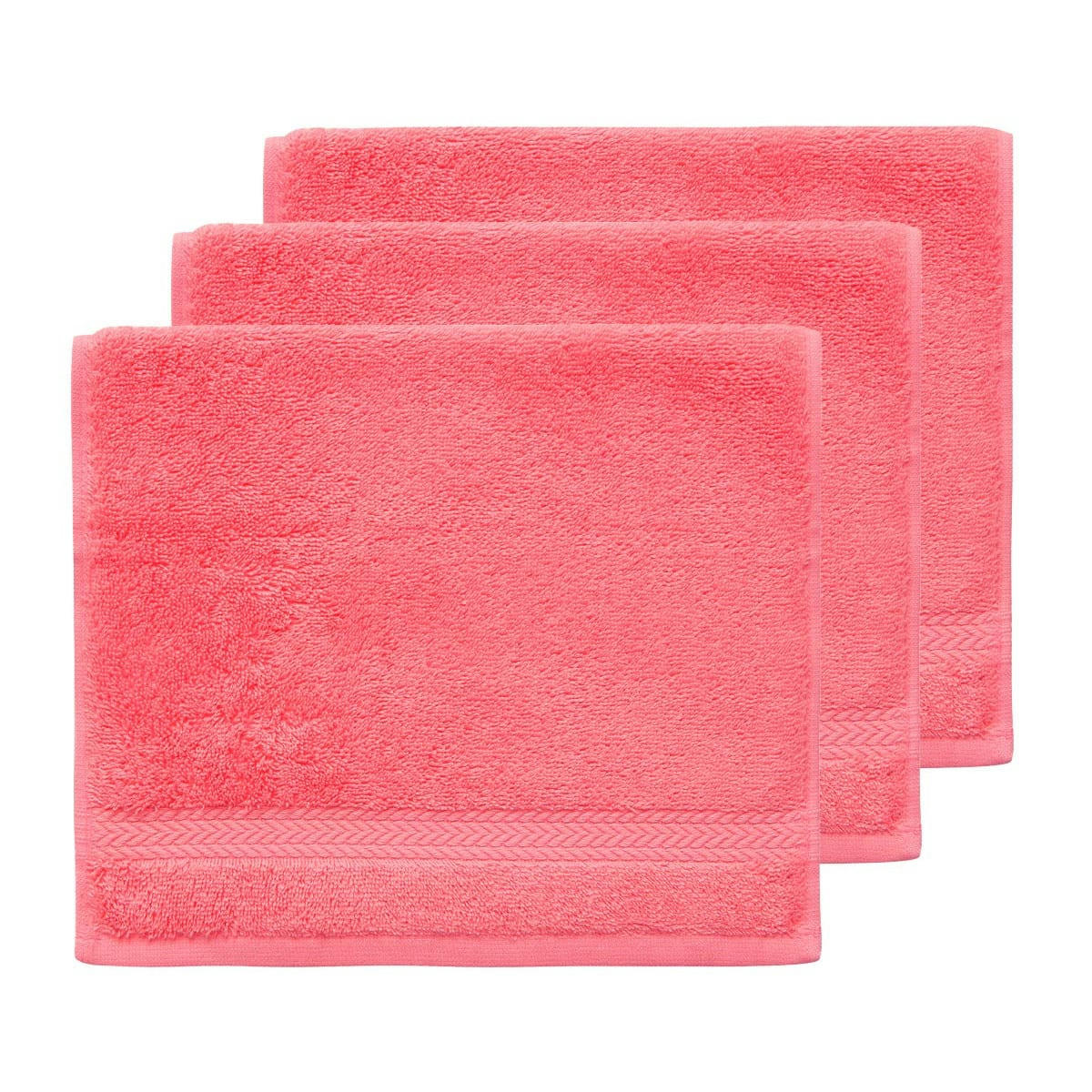 LUXURY - Lot de 3 serviettes invité 550gr/m²  framboise 30x50 cm