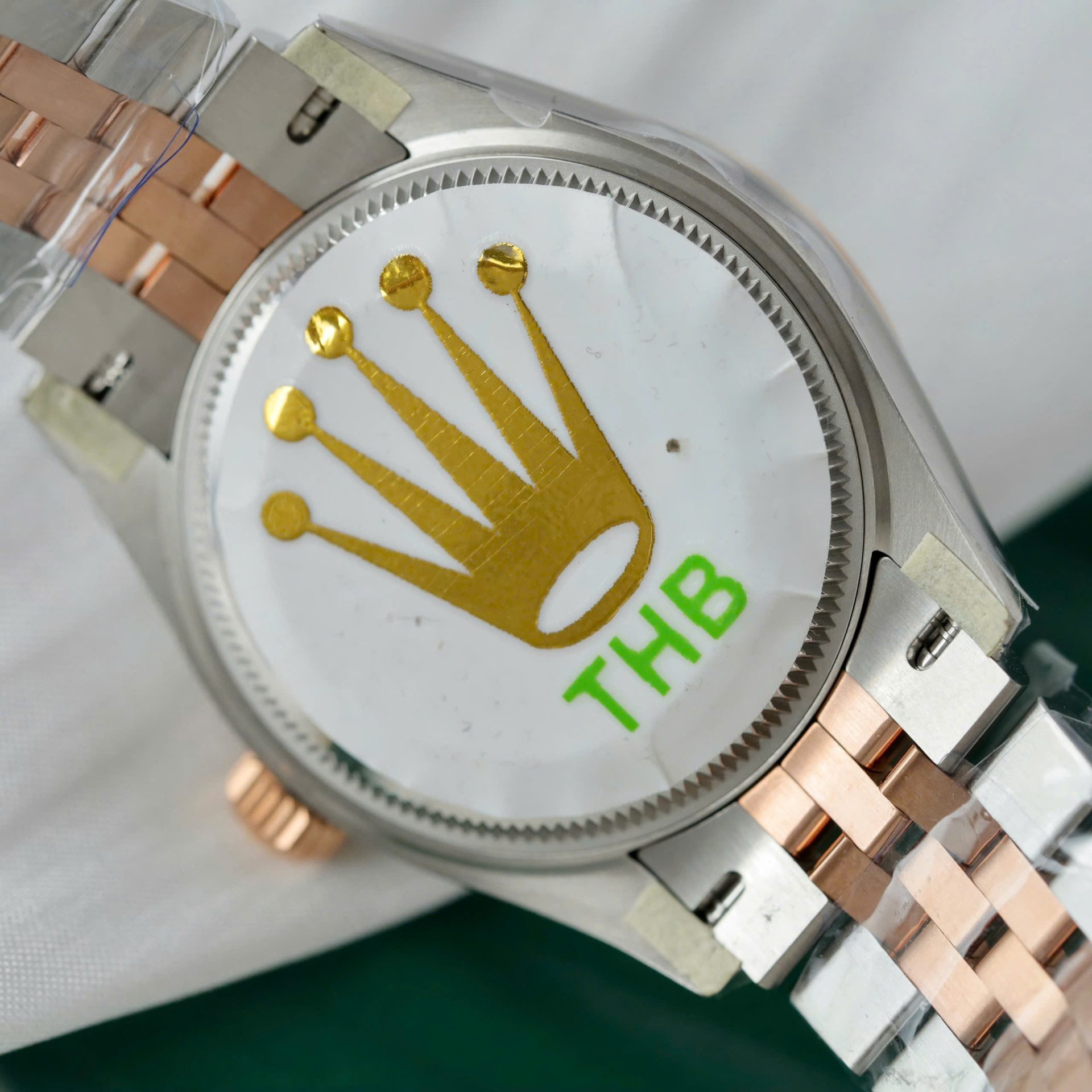Rolex Datejust SS/RG Plated Chocolate Dial CZ Diamonds 31mm Jub THBF Replica