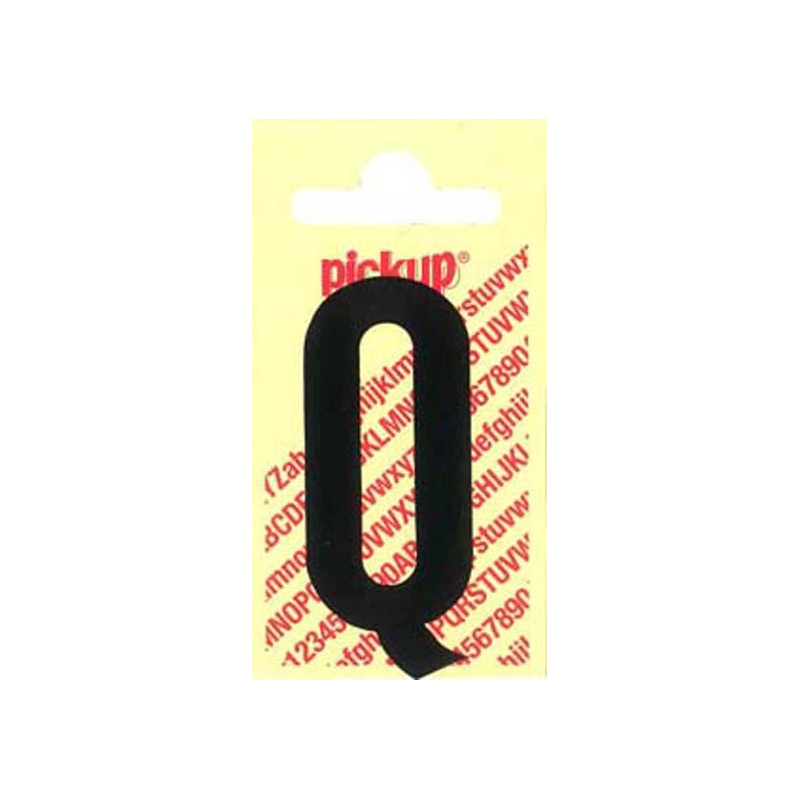 Lettre Q adhésive noire 9 x 7 cm
