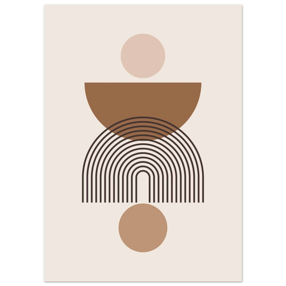 Artfulprints Poster Boho – Harmony shapes  - 50x70 cm - Grijs