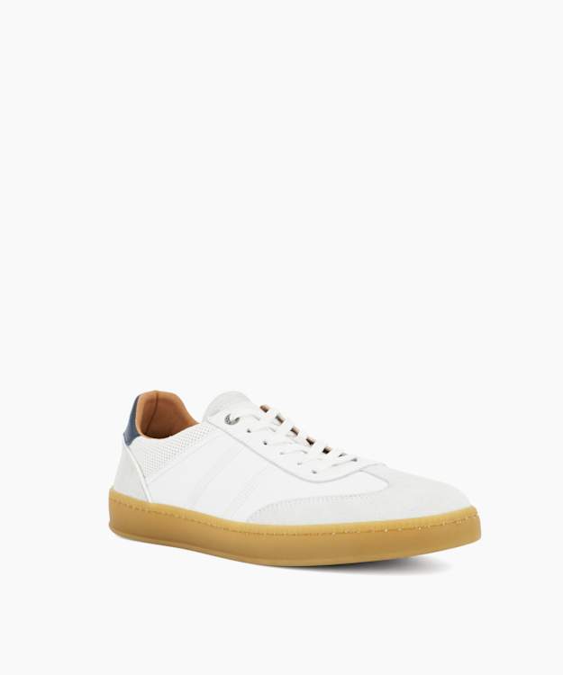 Theos White - Leather Low-Top Trainers