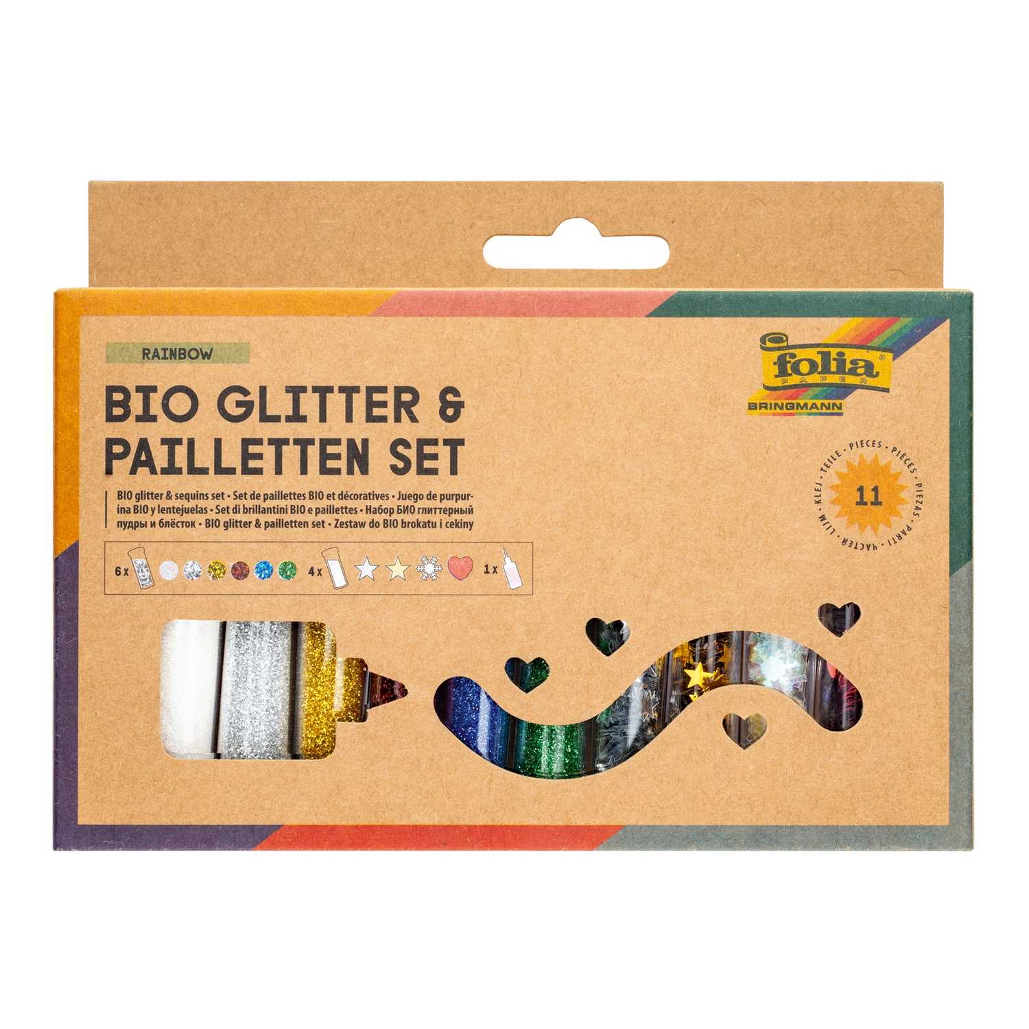 Folia Glitter Set Rainbow Pailetten