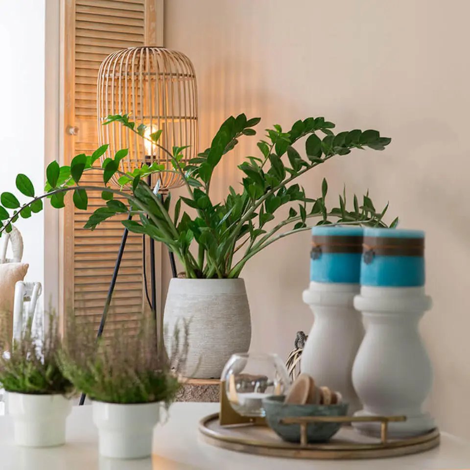 Qazqa tripod lamp manila beige e27