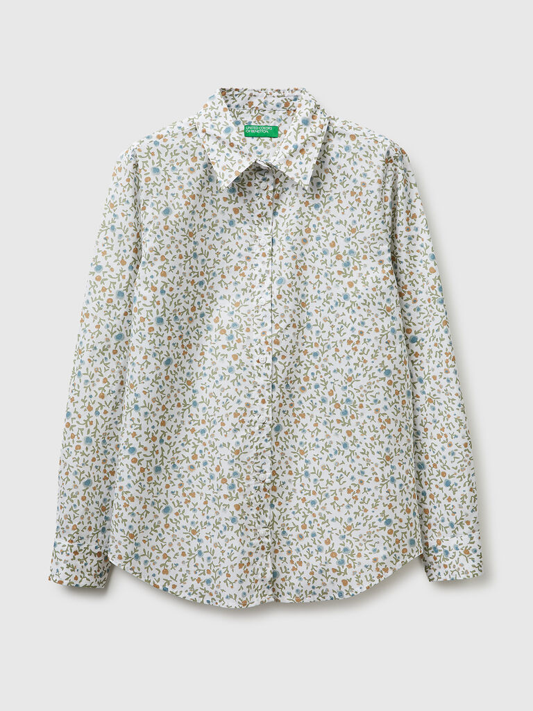Patterned shirt in lightweight cotton