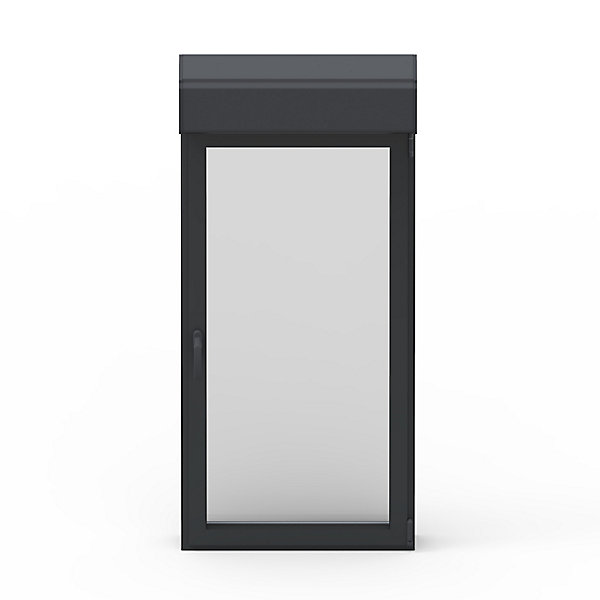 Fenêtre alu 1 vantail oscillo-battant   volet roulant électrique GoodHome gris - l.60 x h.75 cm, tirant gauche