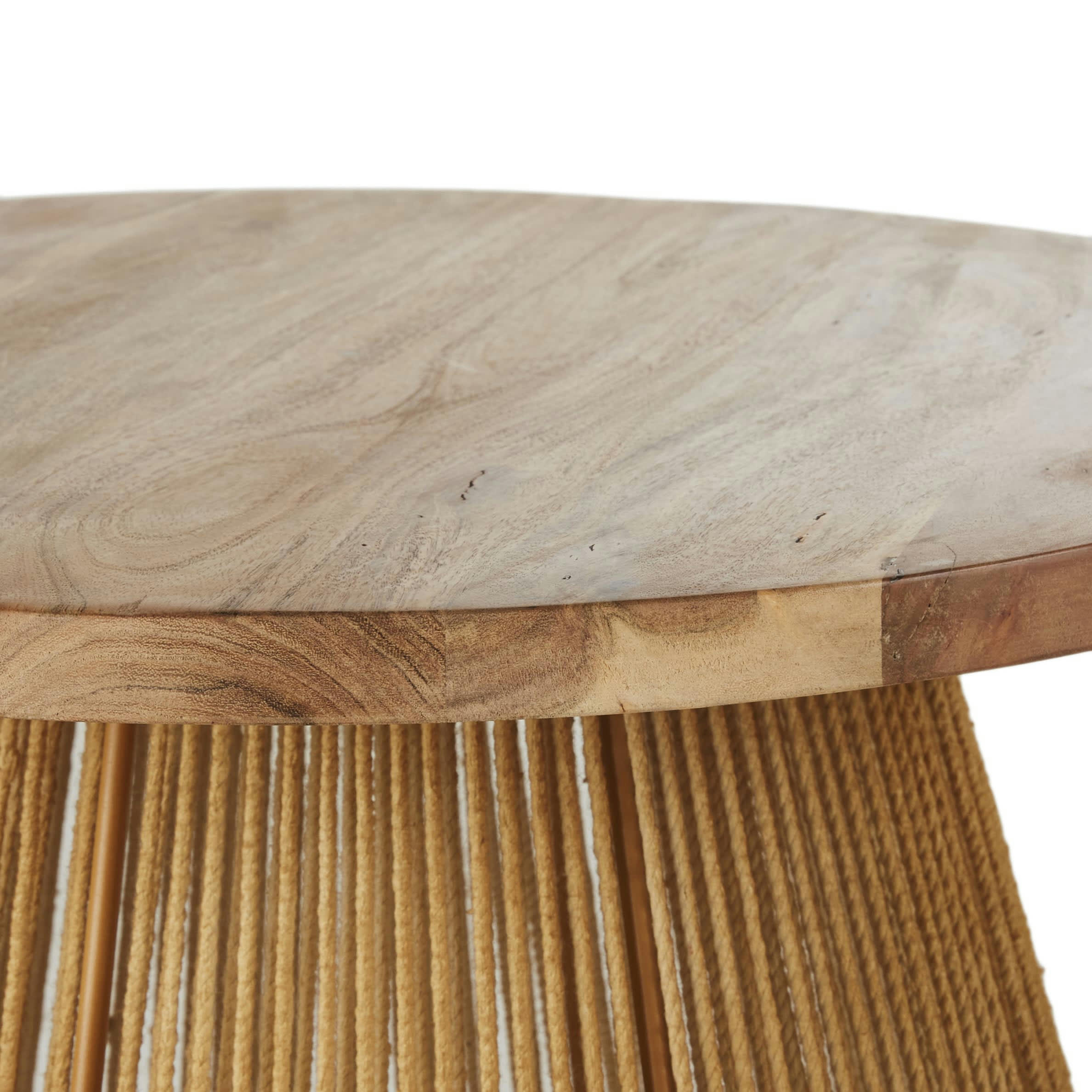 JULIETTE - Bout de canapé en bois d'acacia et corde de jute