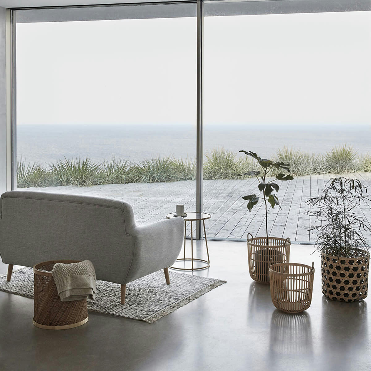 HICKORY - Panier en rond bambou (x2)