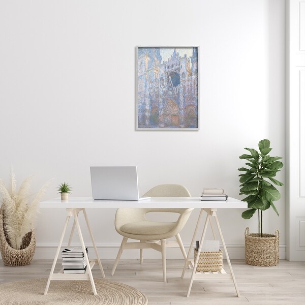 Stupell Rouen Cathedral West Facade Classic Claude Monet Painting Framed Wall Art, Design by one1000paintings