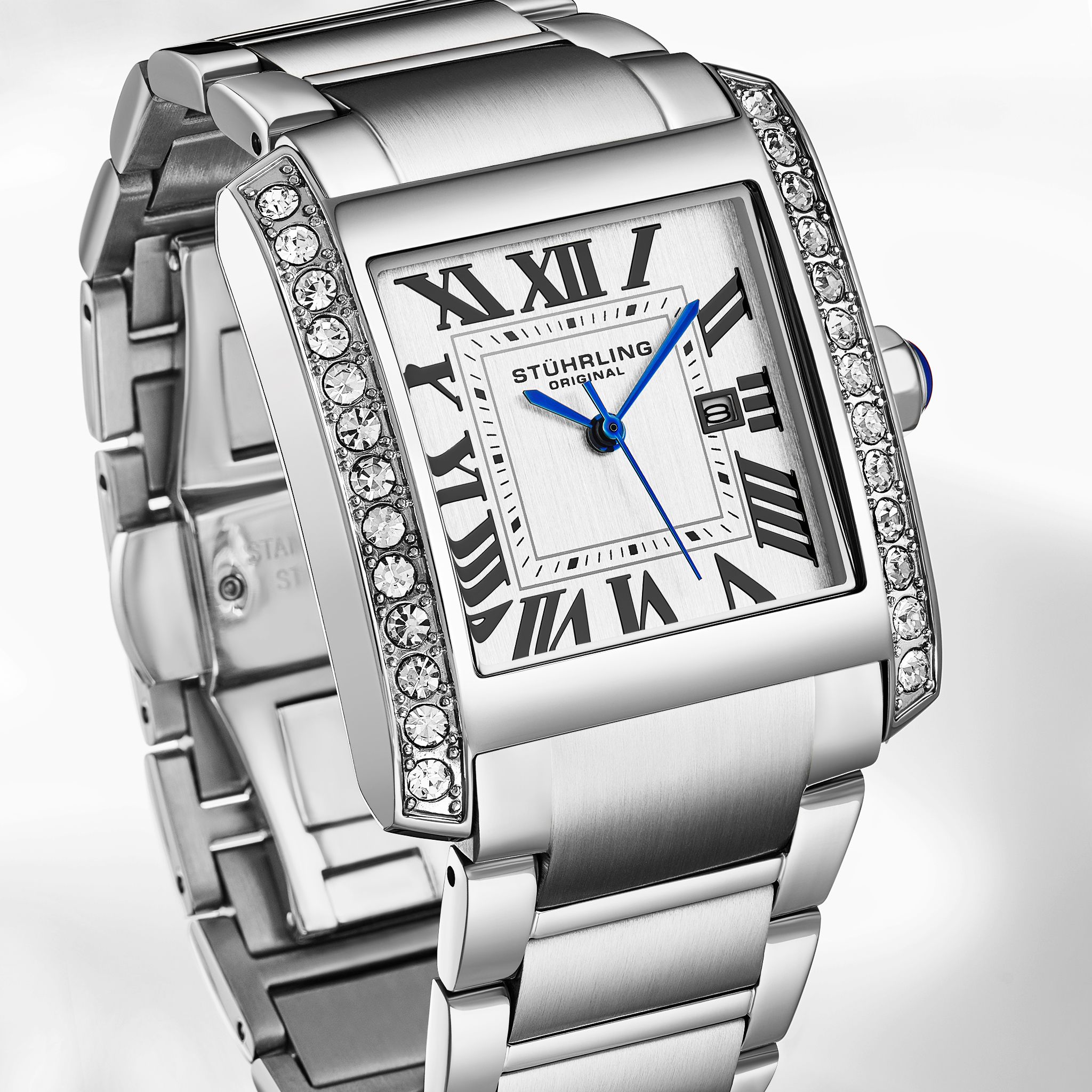 STÜHRLING Original Élan Women’s Quartz 35mm Rectangular Crystal Dial Watch
