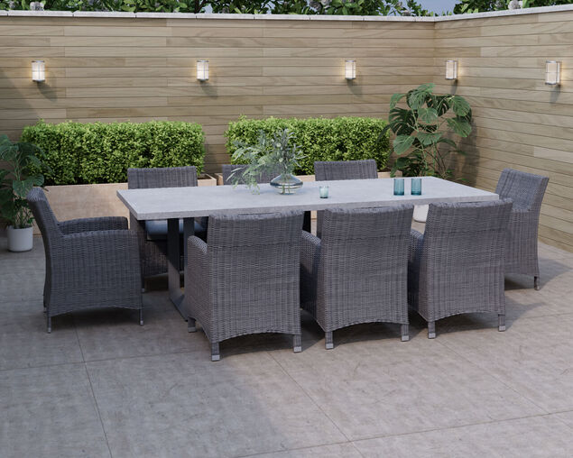 Avalon Tub 9 Piece Dining Setting