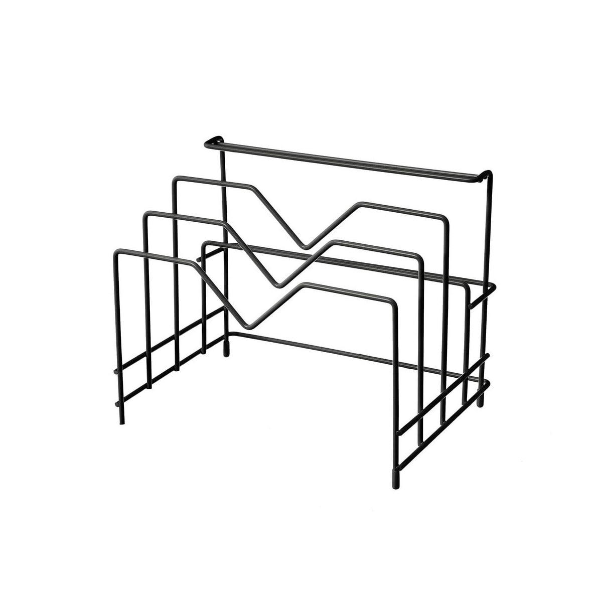 MÉTAL - Organisateur cuisine métal noir couvercles et poêles