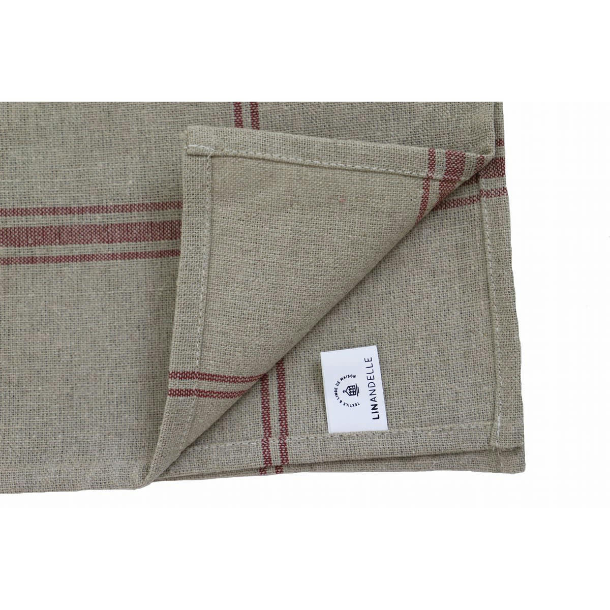 TORCHONS PAR 6 NORMANDIE - Lot de 6 torchons de cuisine en lin rouge