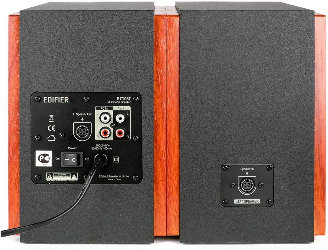 Edifier R1700BT Amplified Bluetooth Bookshelf Speaker System, 2.0 Powered Active Speakers 66 Watt RMS - Wooden